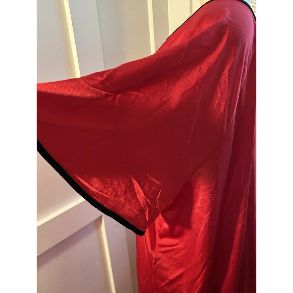 Only Necessities Red Nightgown Nylon Short Flutter Sleeve Long Size 26/28 2X
